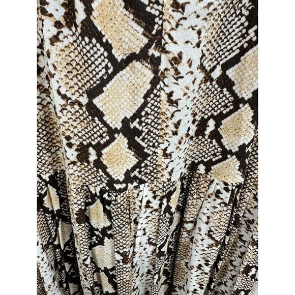 Maeve Anthropologie Juno Snake Print Dress Brown Knee‎ Length Size S Standard - Picture 4 of 8